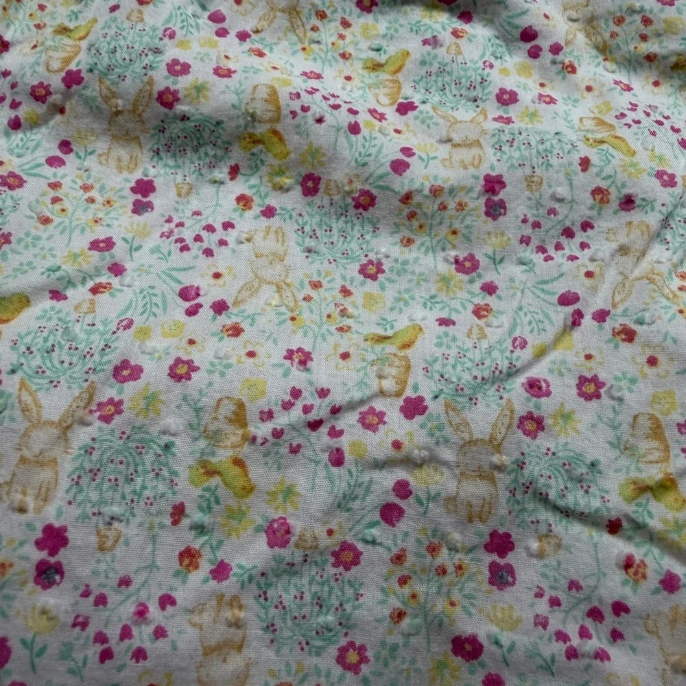 Shabby Chic Dress Girls Size 6 Spring Sundress Bunny Rabbit Floral Whimsical - Picture 2 of 7